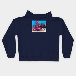 Purple Octopus Attack on School Kids Hoodie